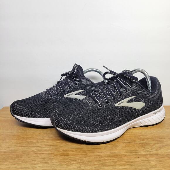 Brooks Womens Size 10B Revel 3 Black Gray Running Shoes Sneakers 1203021B012 - Picture 7 of 11